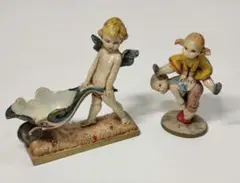 DEPOSE ITALY 手押し車を持つ天使・馬跳びをする子供 2点