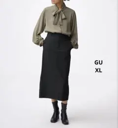 美品・GU ジーユー　ナローロングスカートZ ブラック　XL⚪︎357990