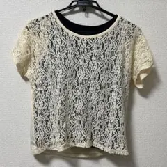 PAGEBOY／半袖レースのTシャツ／Mサイズ／ベージュ