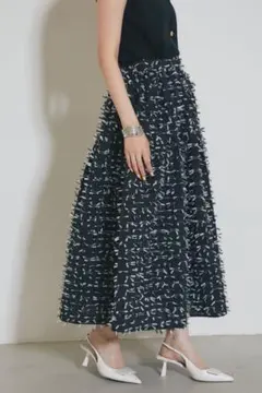 & nostalgia ノスタルジア【WEB限定】フリンジフレアスカート