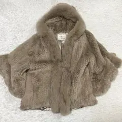 グレースコンチネンタル フォックス　ラビットファーコート　 ポンチョ風コート グレースコンチネンタル フォックス ラビットファーコート ポンチョ風