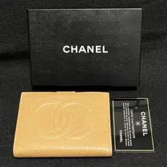 CHANELシャネル 財布 キャビアスキン グレージュ ココマーク CC - メルカリ