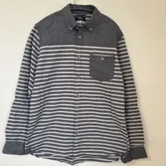 Navy ネイビー 切替デザイン ボーダー M 長袖 綿100% マックハウス