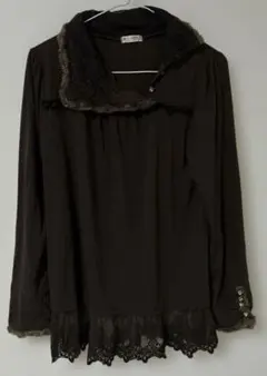 m*i様 axes femme 長袖 カットソー ブラウン レース Mサイズのサムネイル