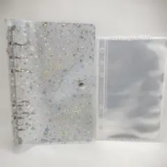 星柄 A6 リフィル付き クリアカバー シール帳 シールバインダー スター