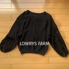 LOWRYS FARM ふんわり袖　カノコ編みニット　プルオーバー　黒　M