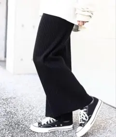 Auntie Rosa Holiday リブニットパンツ ブラック　フリーサイズ