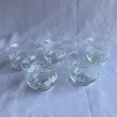 昭和レトロ　ガラス　コップ　5客セット　夏用　麦茶　来客