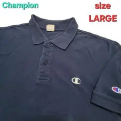 Champion ポロシャツ XL ネイビー ワンポイントロゴ 半袖のサムネイル