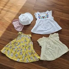 ベビー服 ドレスセット 3点 + 帽子 50cm 1点