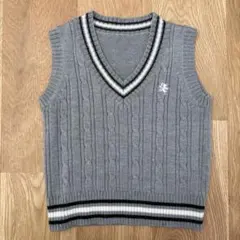 【COMME CA ANGEL】90 ベビーベスト ケーブルニット グレー