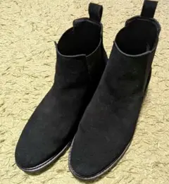 【美品】ZARA　スゥエードサイドゴアブーツ　ブラック　42
