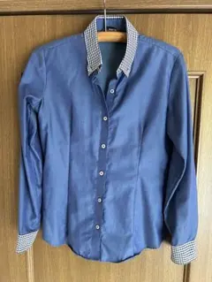 BRICK HOUSE ギンガムチェック切替シャツ ブルー XS 東京シャツ