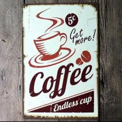 ブリキ看板 カフェシリーズ⑤ レトロ風 カフェ 喫茶店 店舗