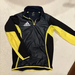 adidas ハーフジップ ウィンドブレーカー 黒/紺/黄色