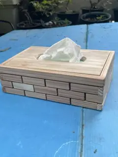木製レンガ模様ティッシュボックス