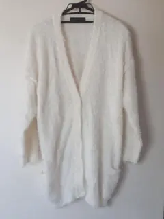 GORGE シャギーニットカーディガン 白