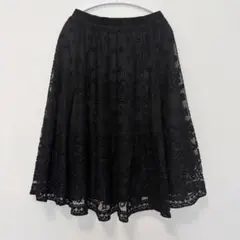ヴィンテージ 総レースフレアスカート M相当 花柄 ひざ丈 クラシカル モードのサムネイル