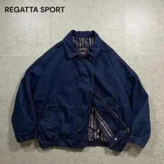 80s REGATTA SPORTスイングトップ ネイビー コットンブルゾン古着