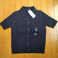 新品タグ付き UNIQLO リブポロカーディガン M