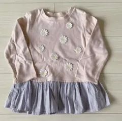 プティマイン　長袖カットソー　チュニック　ロンT ピンク