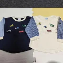 車刺繍 長袖Tシャツ 80cm