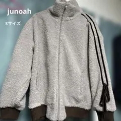 【即購入可】JUNOAH 袖リボンボアジャケット S