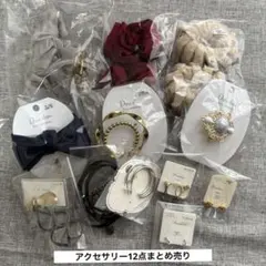 未使用 アクセサリー12点まとめ売り ピアス シュシュ ヘアクリップ