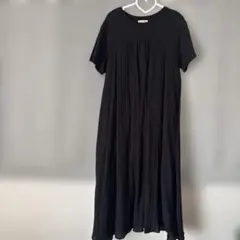 【OPAQUE.CLIP】異素材切替ワンピース ブラックMサイズ