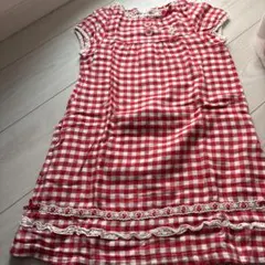 ミキハウス　チェック柄ワンピース 120