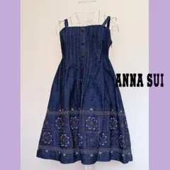 ANNA SUI デニムワンピース サイズ2 インポート 刺繍 レアのサムネイル