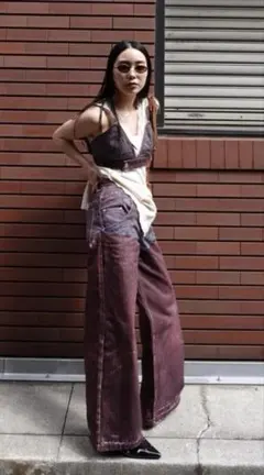 AMERI ◆新品！FAKE DENIM DOUBLE WAIST PANTSのサムネイル