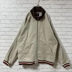 希少 90s アディダス 刺繍ロゴ リブライン コットン トラックジャケット L