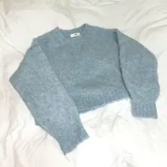 WEGO 水色ニット ショート丈