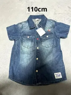 【タグ付き新品】F•O•インターナショナル　デニムシャツ　半袖シャツ　110cm