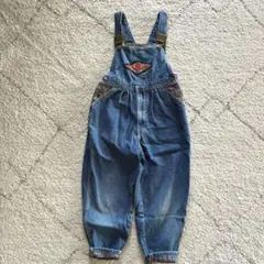 BOBSON mini キッズ　オーバーオール　子供　長ズボン　デニム　ワッペン