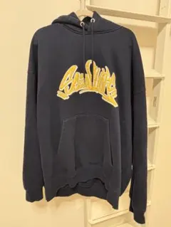 WEGO ネイビー グラフィック裏起毛パーカー Lサイズ