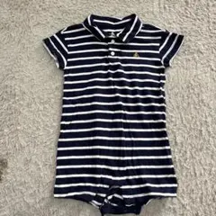 ベビーギャップGAP baby ストライプ柄ポロロンパース 18-24ヶ月