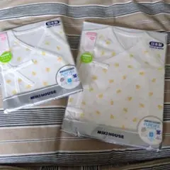 新品未使用　MIKI HOUSE ひよこ柄コンビ肌着 2枚セット　新生児