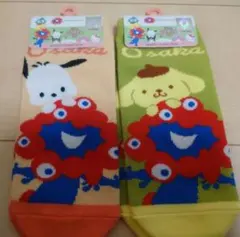サンリオ　ミャクミャクコラボ　靴下　ポムポムプリン　ポチャッコ