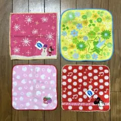 未使用 ハンカチ 4枚セット 【 バラ売り可 】 Disney 等