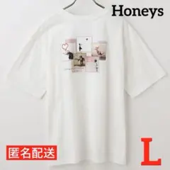 匿名配送 ハニーズ 白Tバンクシーコラボ L