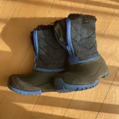 ベビーブーツ 黒/青 キルティング　17cm18cm