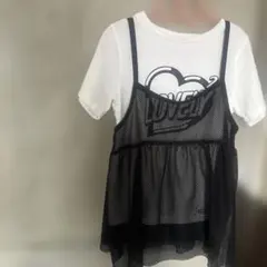 TEGTEG LOVELY2 Tシャツ メッシュキャミソール セットのサムネイル