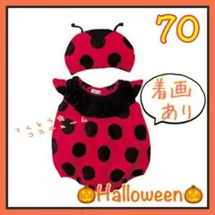 【新品】★70サイズ(タグ80)★てんとう虫ハロウィン コスチューム 仮装❶
