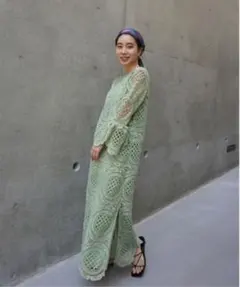 アメリヴィンテージ MEDI INDIAN BIG LACE DRESS S 緑 - メルカリ