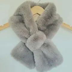 グレー ファー マフラー