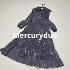 【美品】MERCURY DUO 花柄プリーツティアードワンピース M 紫