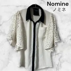 Nomine ノミネ お花シースルー袖 ホワイトシャツ ブラウスのサムネイル