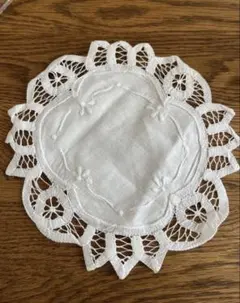 白色刺繍ドイリー 2枚セット 綿100％